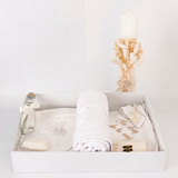 Trusou personalizat botez cu muselina si lumanare hand made - Alesia