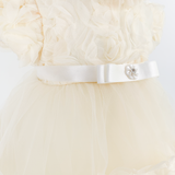 Trusou botez complet cu rochita eleganta si lumanare personalizata hand made - Gineva