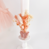 Trusou botez complet cu rochita eleganta si lumanare personalizata hand made - Olimpia