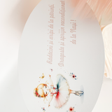 Trusou botez complet cu rochita eleganta si lumanare personalizata hand made - Olimpia