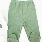 Set Hainute 5 Piese Bebelusi - Bluzita Alba, Pantalonasi Verzi si Accesorii
