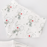 Set Hainute 5 Piese Bebelusi - Bluzita Alba, Pantalonasi si Accesorii