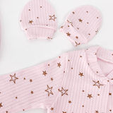 Set Hainute 5 Piese Bebelusi - Salopeta Roz, Paturica si Accesorii