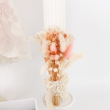 Trusou botez complet cu rochita eleganta si lumanare personalizata hand made - Nadia