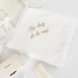 Trusou personalizat botez cu cufar, muselina si lumanare hand made - Alesia