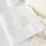 Trusou personalizat botez cu cufar, muselina si lumanare hand made - Alesia