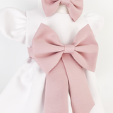 Trusou botez complet cu rochita eleganta si lumanare personalizata hand made - Anelys