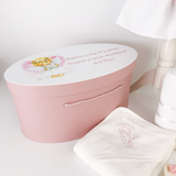 Trusou botez complet cu rochita eleganta si lumanare ceara naturala - Zenaida