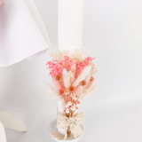 Trusou botez complet cu rochita eleganta si lumanare ceara naturala - Zenaida