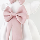 Trusou botez complet cu rochita eleganta si lumanare personalizata hand made - Dalia