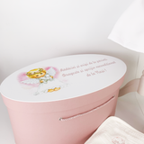 Trusou botez complet cu rochita eleganta si lumanare personalizata hand made - Dalia