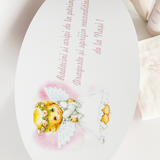 Trusou botez complet cu rochita eleganta si lumanare personalizata hand made - Dalia