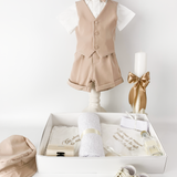 Trusou botez complet cu hainute si lumanare personalizata hand made - Nicolas