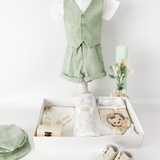 Trusou botez complet cu hainute si lumanare personalizata hand made - Martin