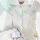 Trusou botez complet cu rochita eleganta, paltonas si lumanare personalizata manual - Carluta