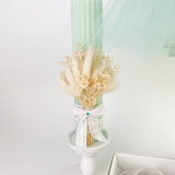 Trusou botez complet cu rochita eleganta, paltonas si lumanare personalizata manual - Carluta