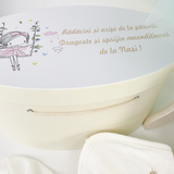 Trusou botez complet cu rochita eleganta si lumanare personalizata manual - Ionita