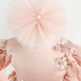 Trusou botez complet cu rochita eleganta si lumanare personalizata manual - Lena