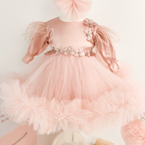 Trusou botez complet cu rochita eleganta si lumanare personalizata manual - Adelaide