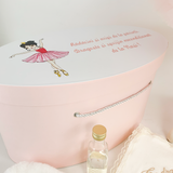 Trusou botez complet cu rochita eleganta si lumanare personalizata manual - Adelaide