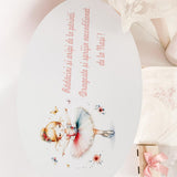 Trusou botez complet cu rochita eleganta si lumanare personalizata hand made - Danina