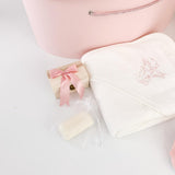Trusou botez complet cu rochita eleganta si lumanare personalizata hand made - Danina