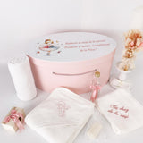 Trusou personalizat botez cu cufar, muselina si lumanare hand made - Talia