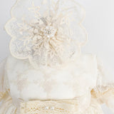 Trusou botez complet cu rochita eleganta si lumanare personalizata hand made - Crinuta