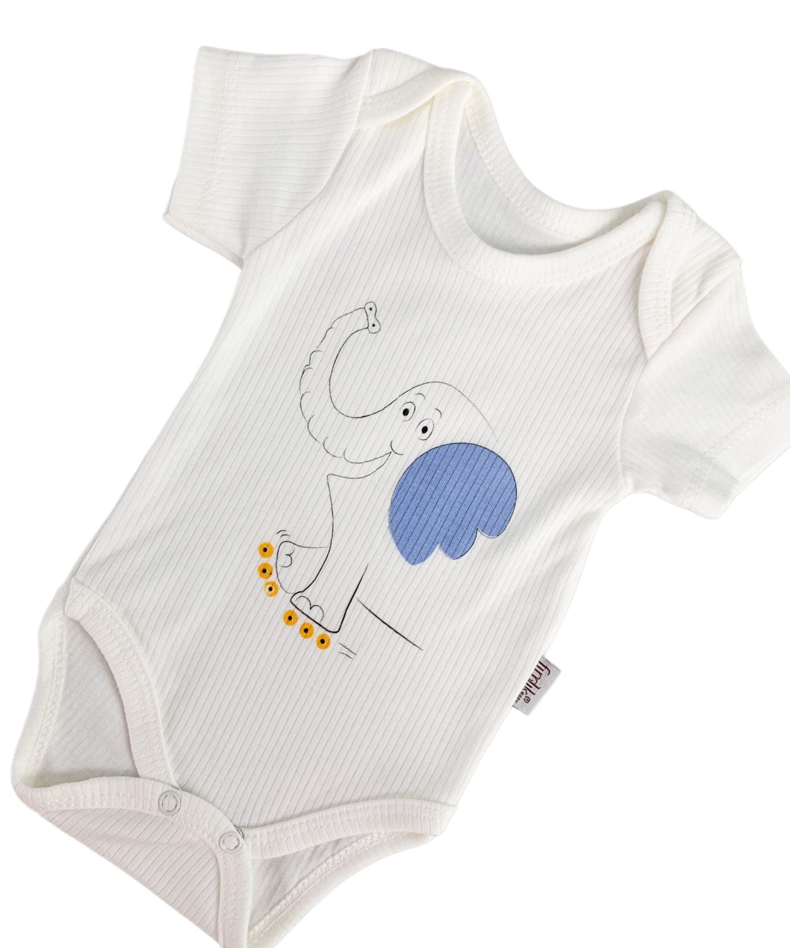 Body bebelus - alb cu elefantel - Botez bebelusi