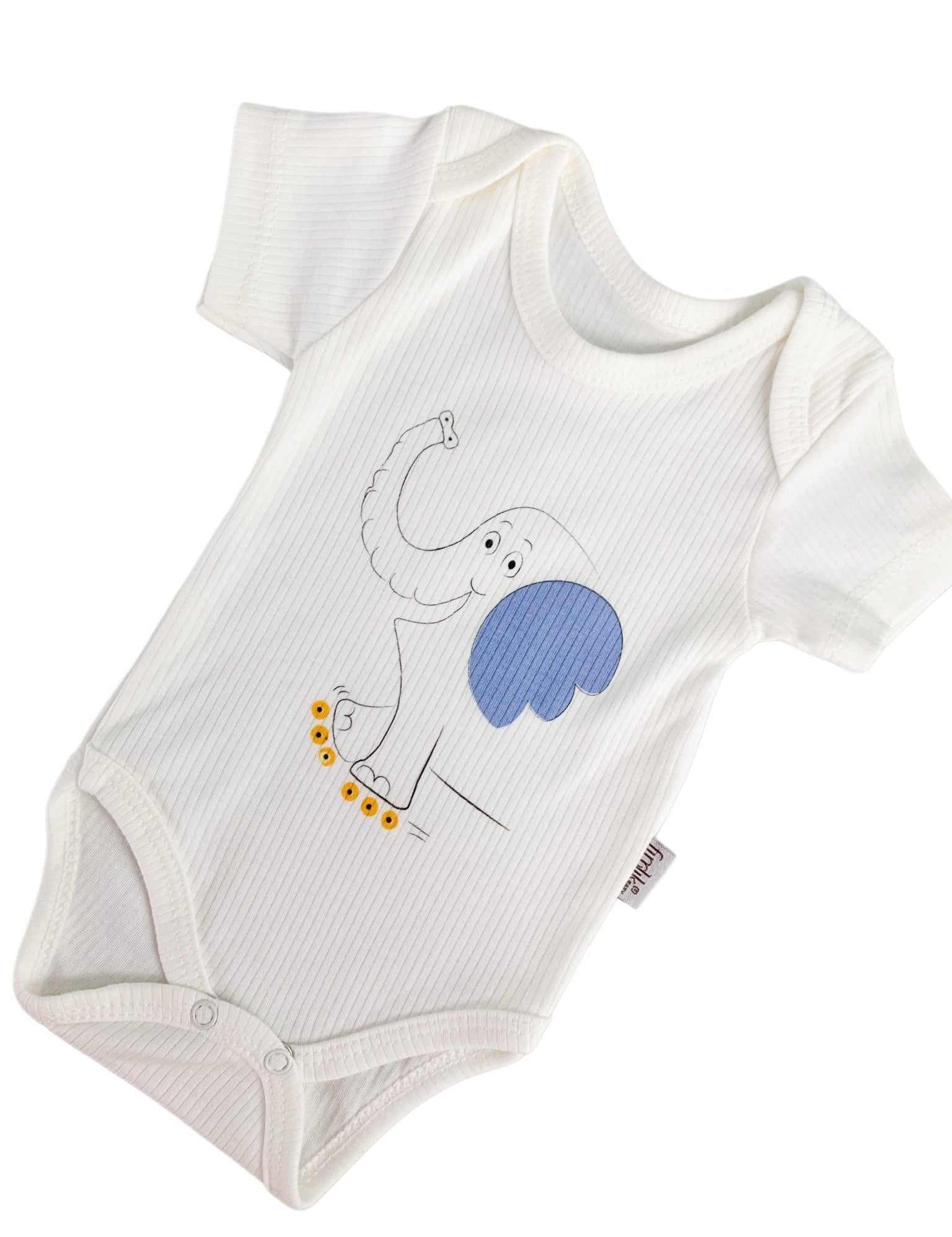 Body bebelus - alb cu elefantel - Botez bebelusi
