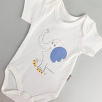 Body bebelus - alb cu elefantel - Botez bebelusi