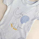 Body bebelus - bleu cu elefantel - Botez bebelusi