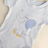 Body bebelus - bleu cu elefantel - Botez bebelusi