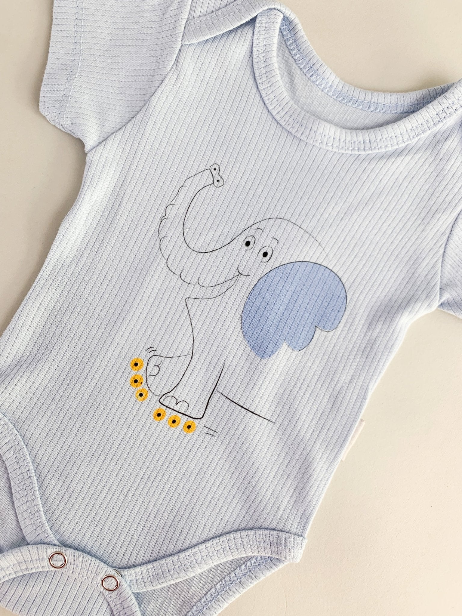Body bebelus - bleu cu elefantel - Botez bebelusi
