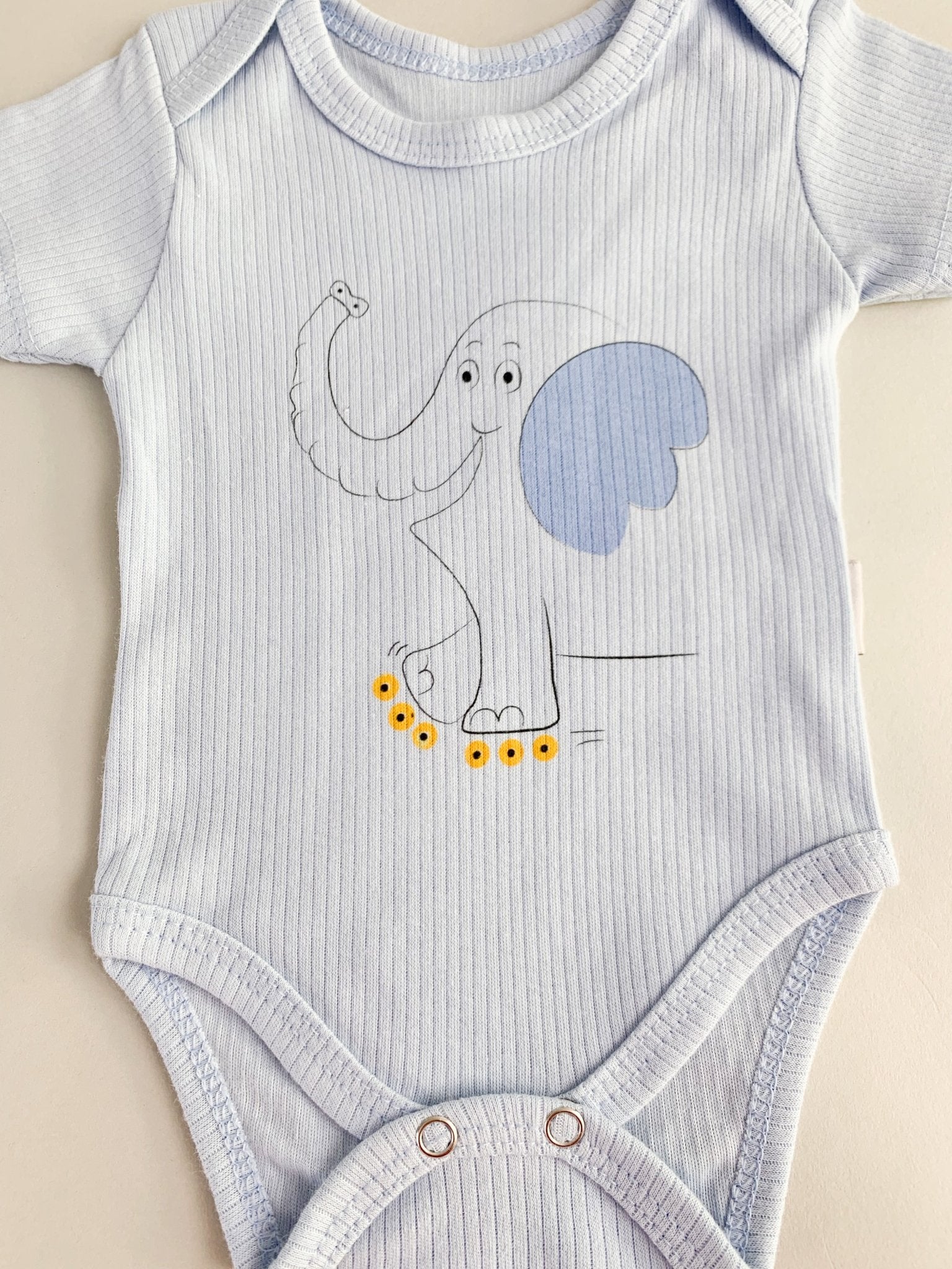 Body bebelus - bleu cu elefantel - Botez bebelusi