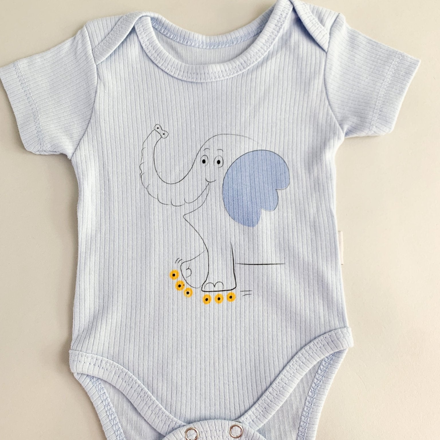 Body bebelus - bleu cu elefantel - Botez bebelusi