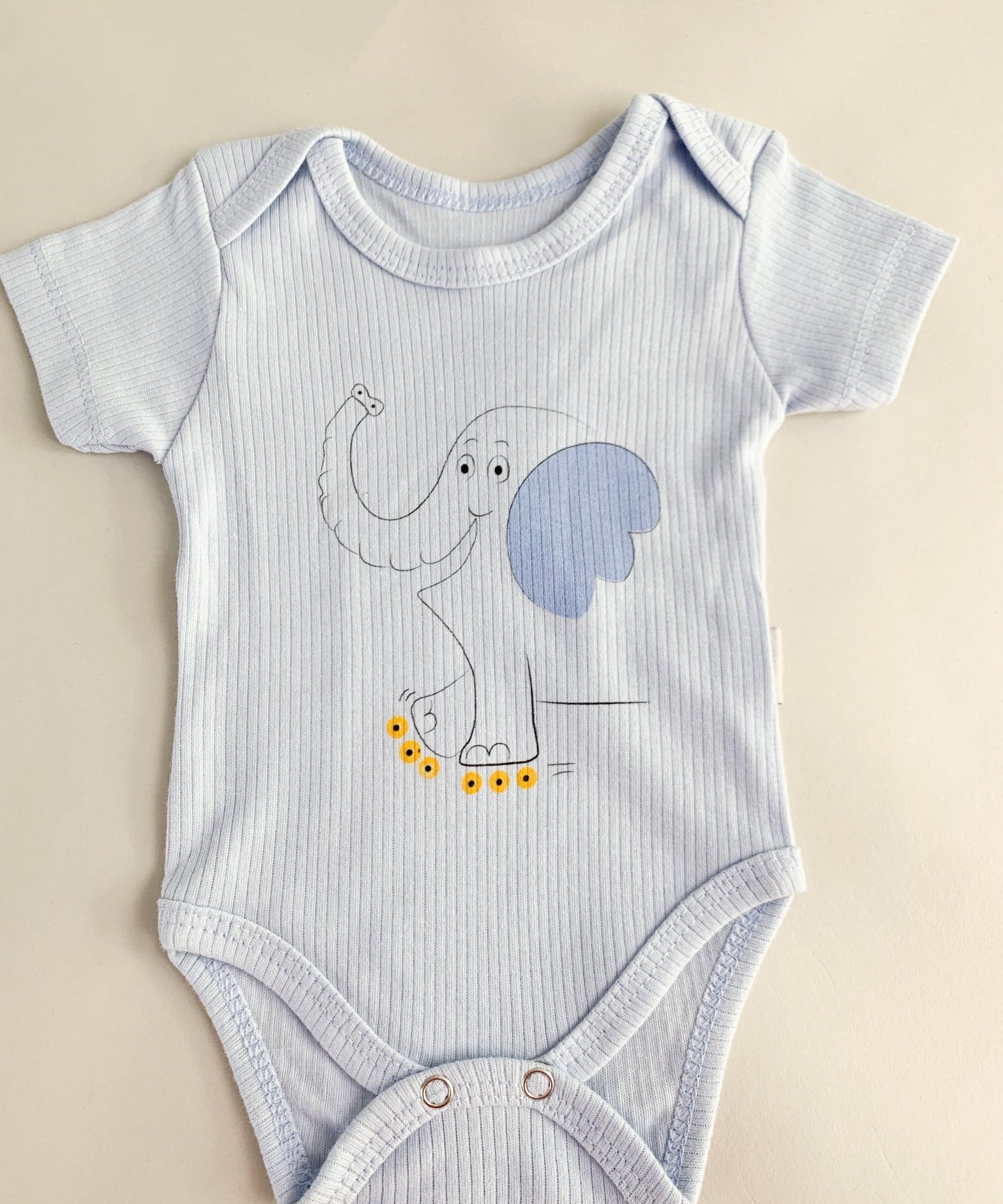 Body bebelus - bleu cu elefantel - Botez bebelusi