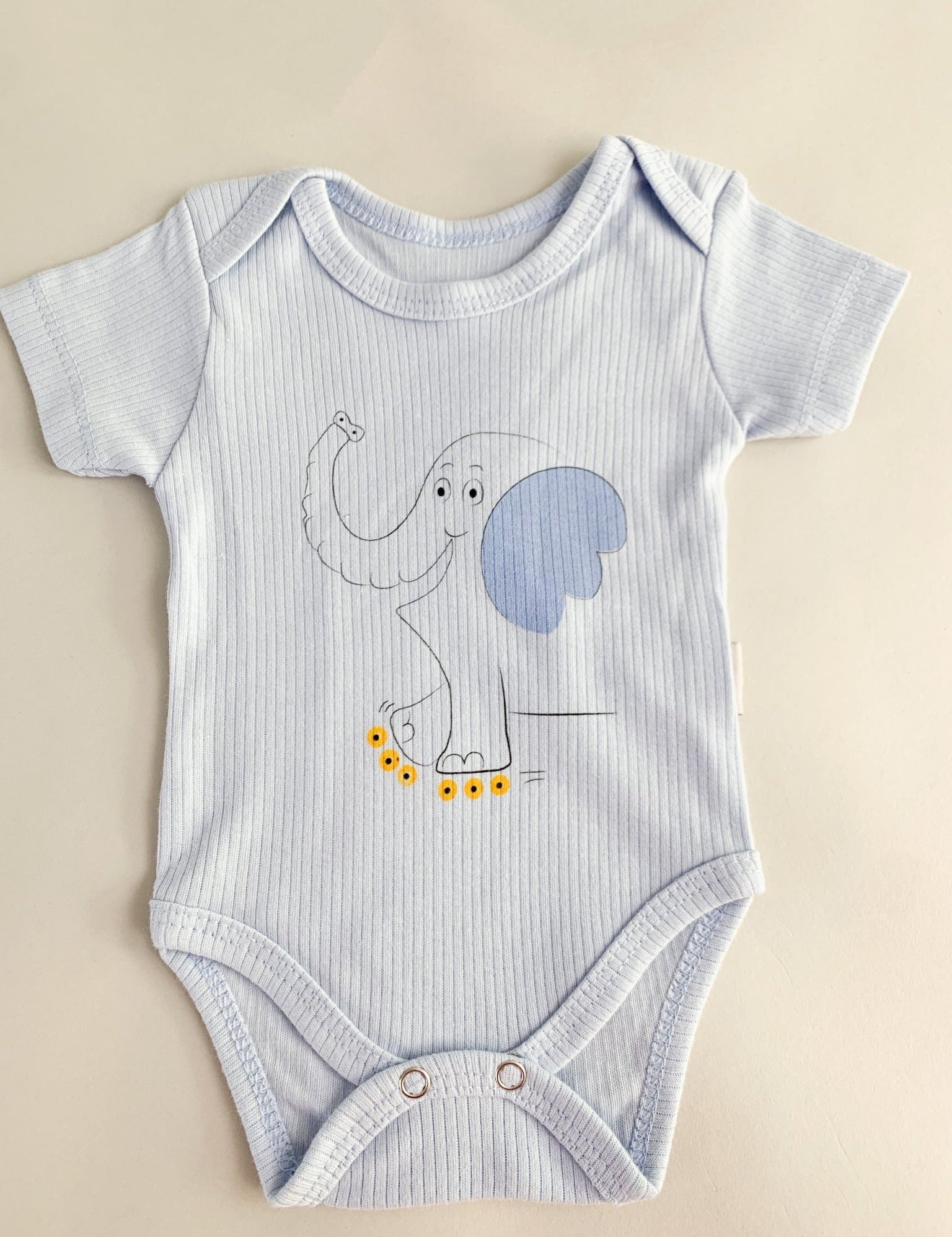 Body bebelus - bleu cu elefantel - Botez bebelusi