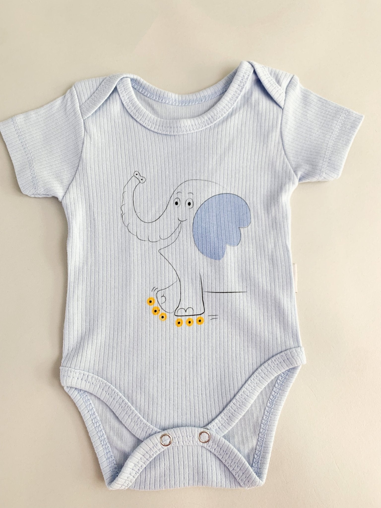 Body bebelus - bleu cu elefantel - Botez bebelusi