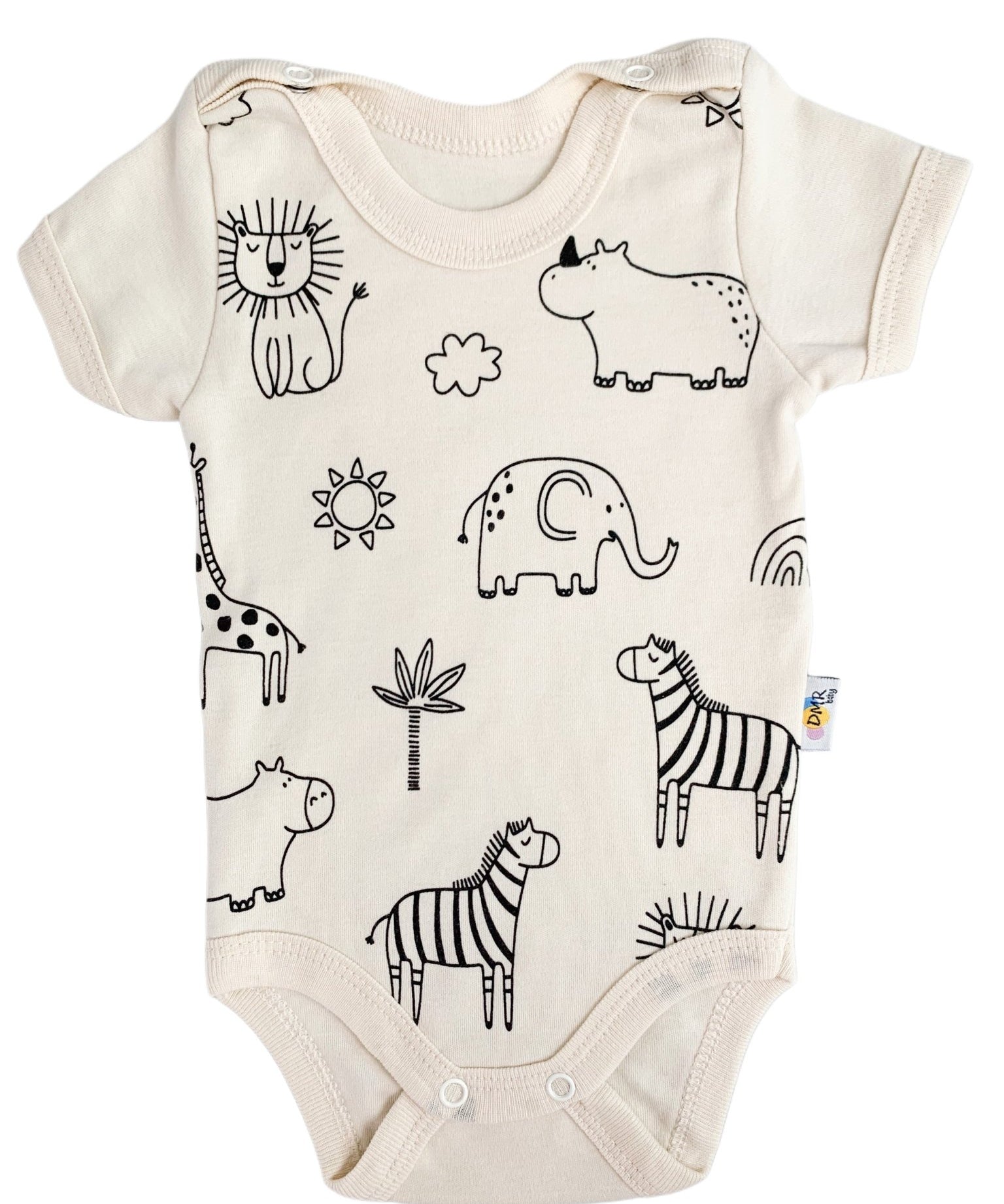 Body bebelus - ivoire cu animalute - Botez bebelusi