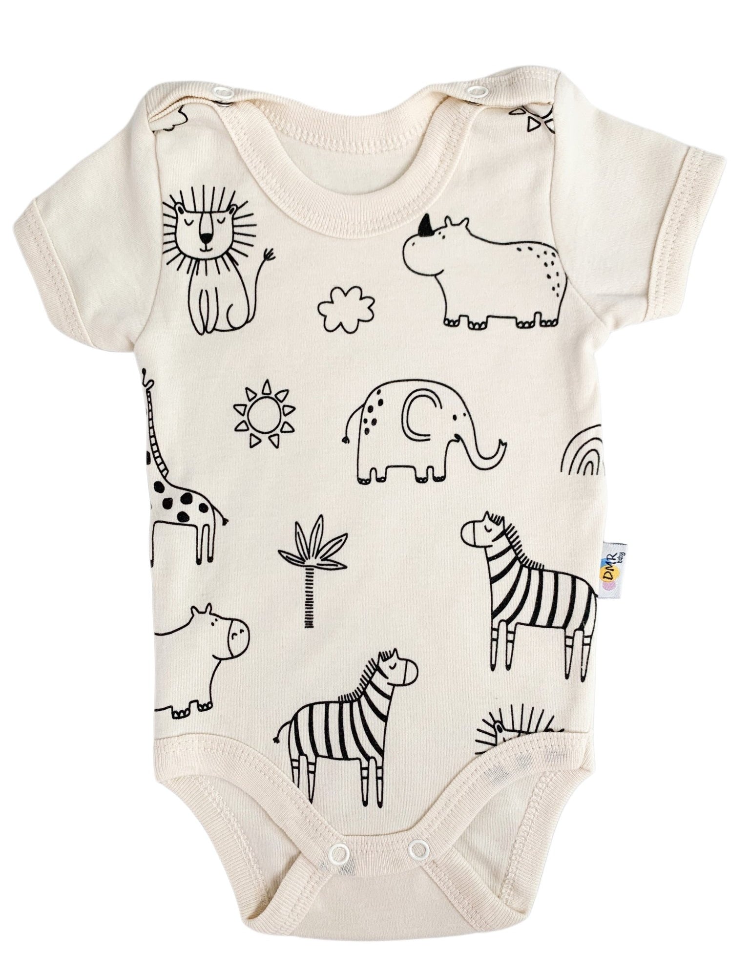 Body bebelus - ivoire cu animalute - Botez bebelusi