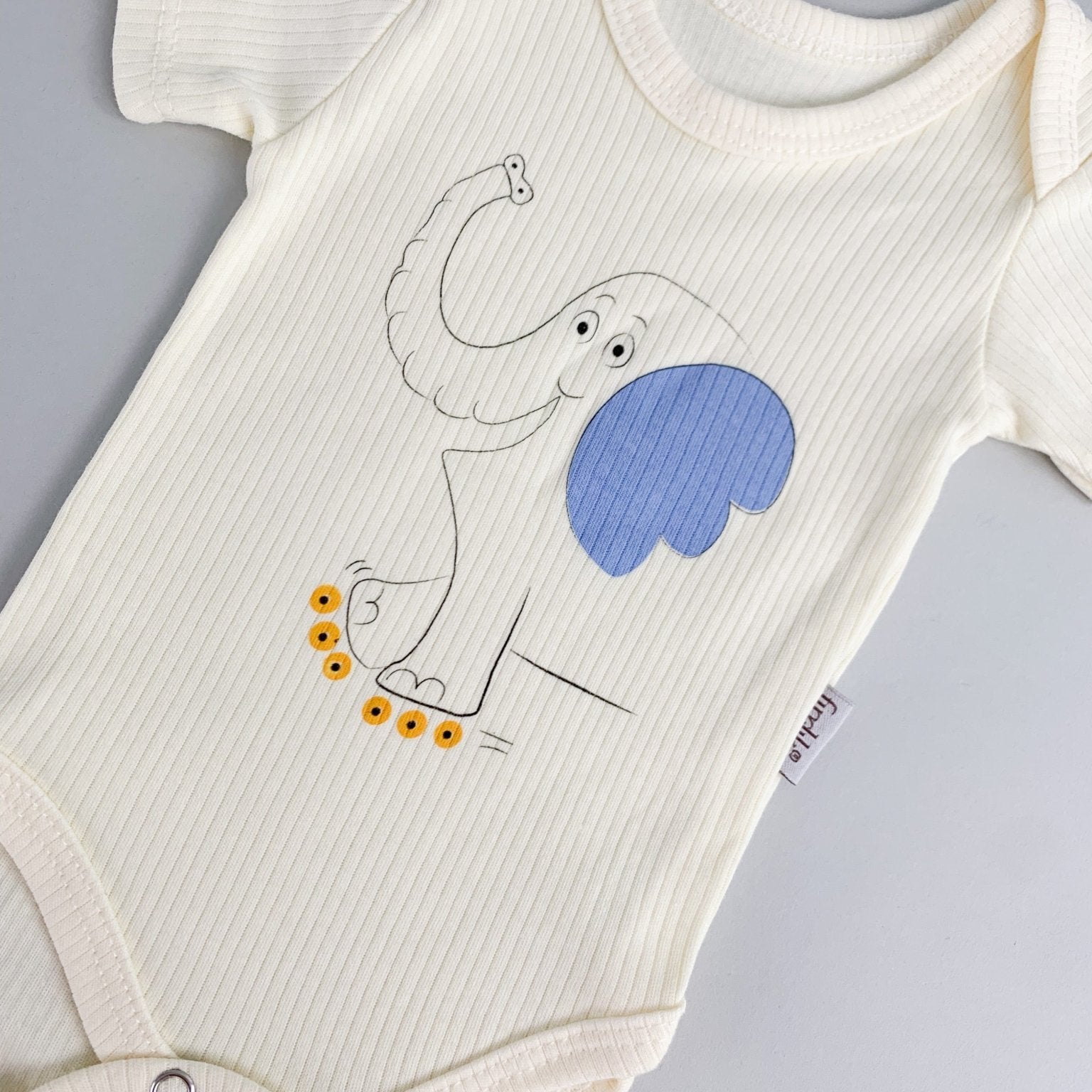 Body bebelus - ivoire cu elefantel - Botez bebelusi