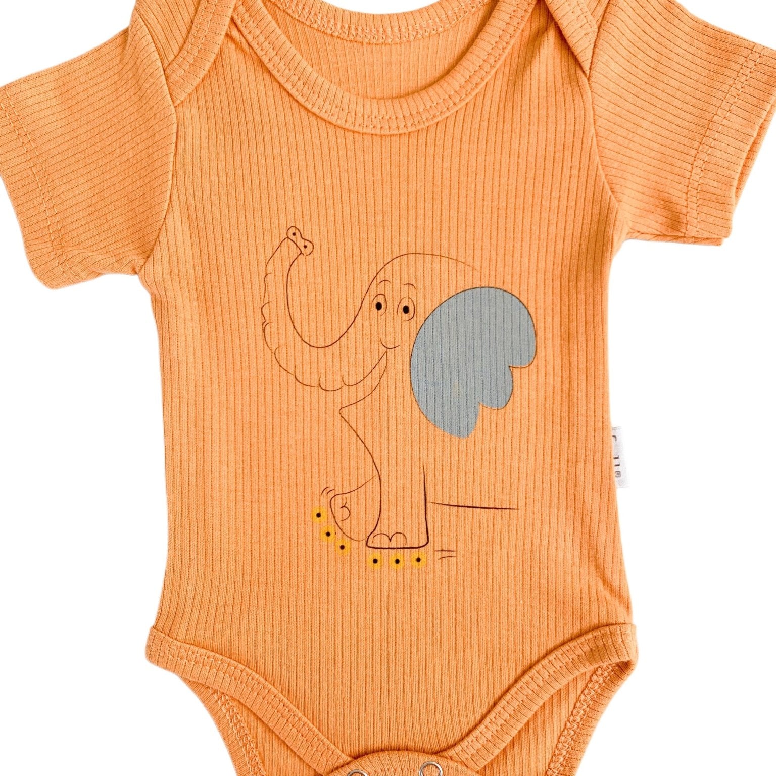 Body bebelus - portocaliu cu elefantel - Botez bebelusi