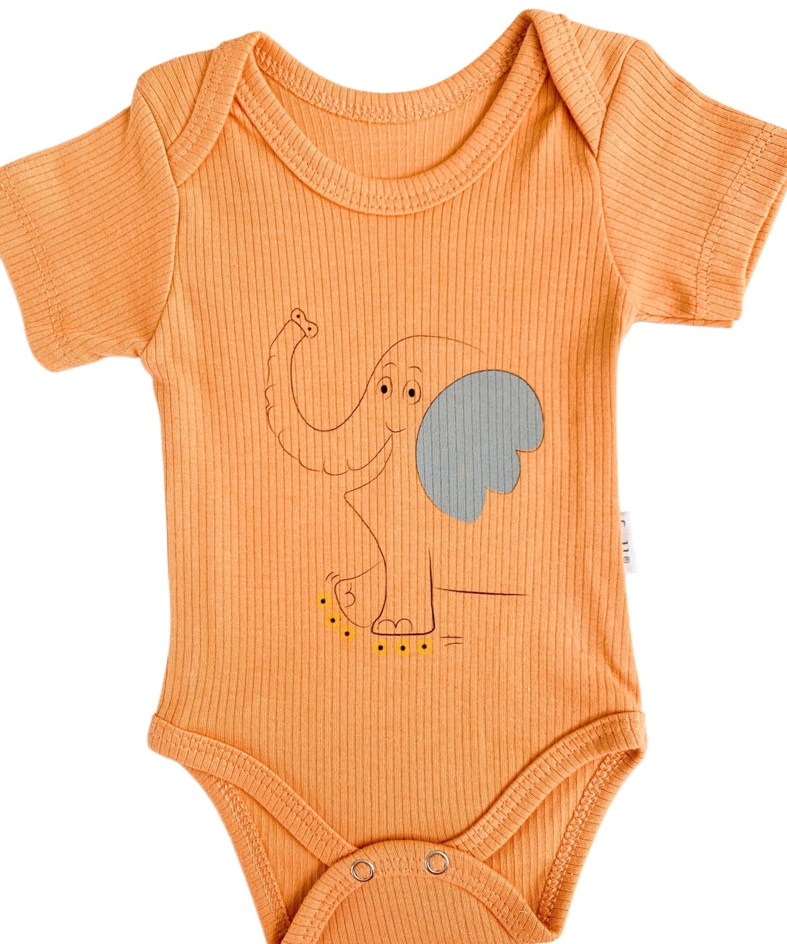 Body bebelus - portocaliu cu elefantel - Botez bebelusi