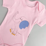 Body bebelus - roz cu elefantel - Botez bebelusi