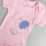 Body bebelus - roz cu elefantel - Botez bebelusi