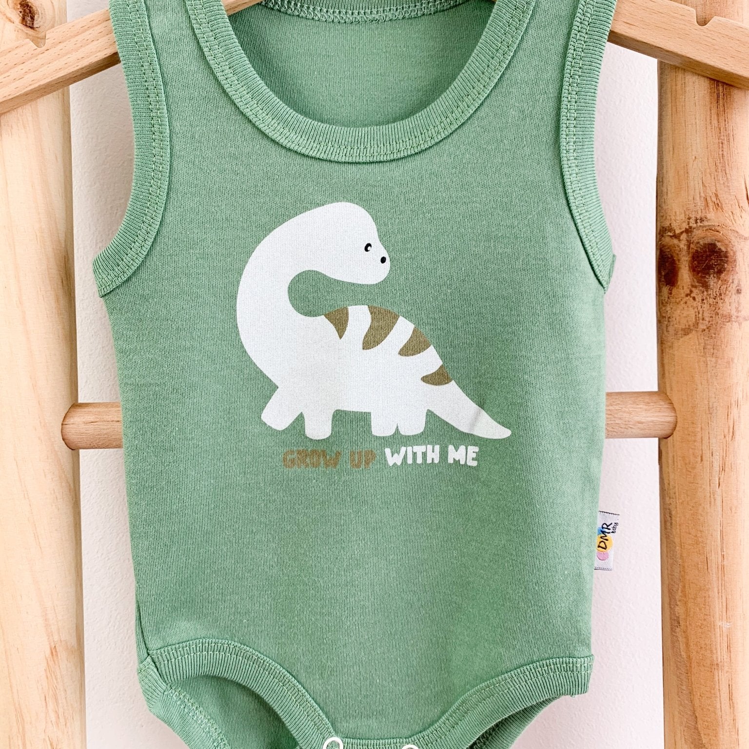 Body bebelus - verde cu dinozaur - Botez bebelusi