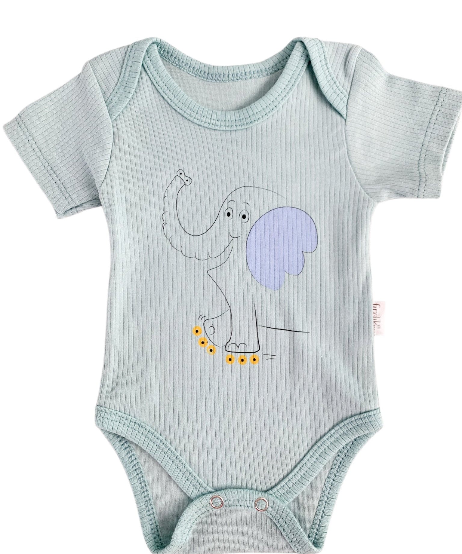 Body bebelus - verde cu elefantel - Botez bebelusi