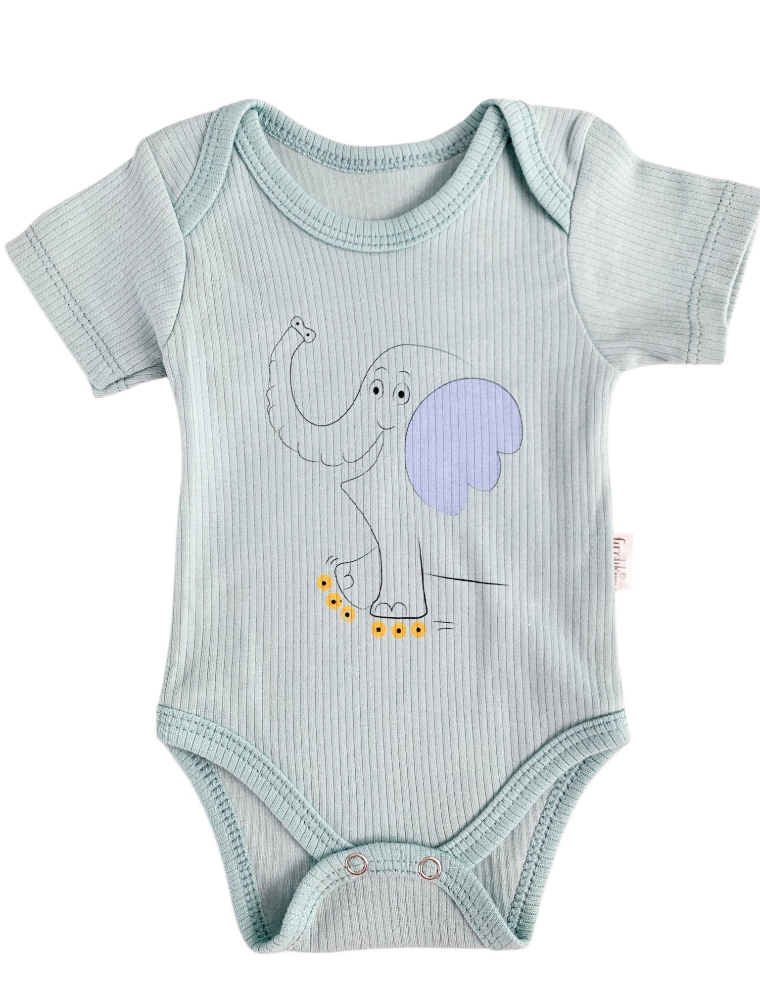 Body bebelus - verde cu elefantel - Botez bebelusi