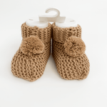 Botosei bebe tricotati - maro - Botez bebelusi